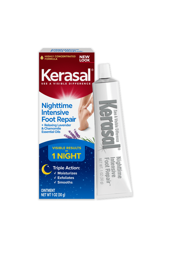 Nighttime Intensive Foot Repair, Skin Healing Ointment for Cracked Heels and Dry feet, 1oz