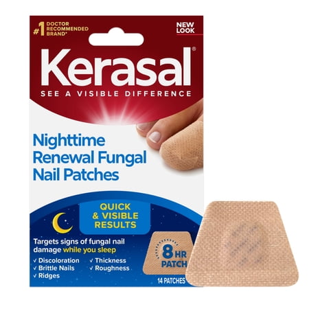 Kerasal Nighttime Renewal Fungal Nail Patch, Extra Strength, Overnight Repair, 14 Count