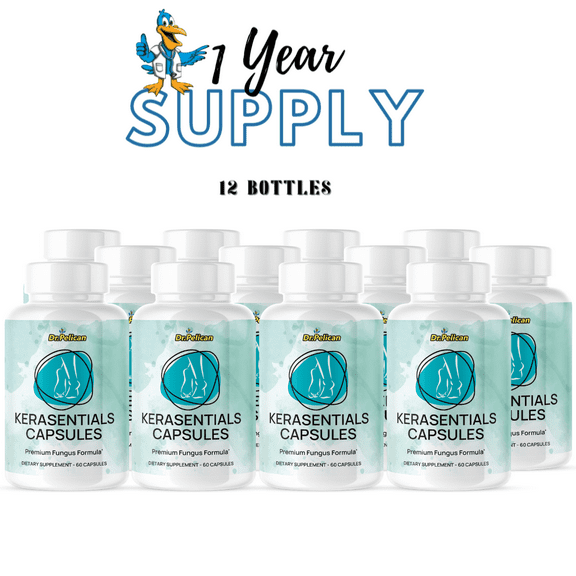 Kerasentials- Skin & Nail Support- 12 Bottles- 720 Capsules- Dr. Pelican