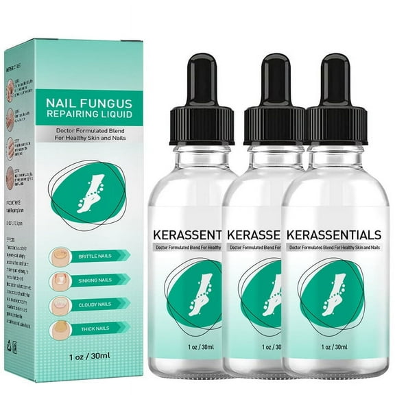 Kerassentials Toenail Treatment Oil, Kerasentials Toenail Nail Treatment for Damaged and Discolored Nails, Nail Treatment Drop For Fungal Infections(3 pcs)