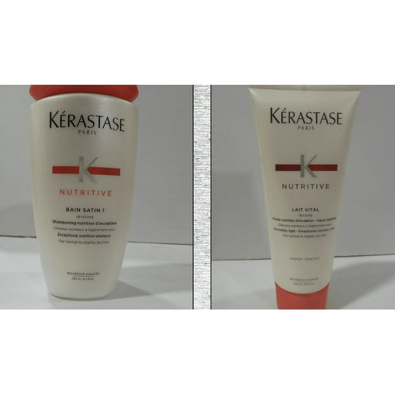 Kerastase Bain Satin 1 8.5oz And Lait Vital 6.8oz 1 set