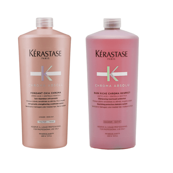 Kerastase Chroma Absolu Bain Chroma Riche Respect + Fondant Cica Chroma, 2 Piece Set