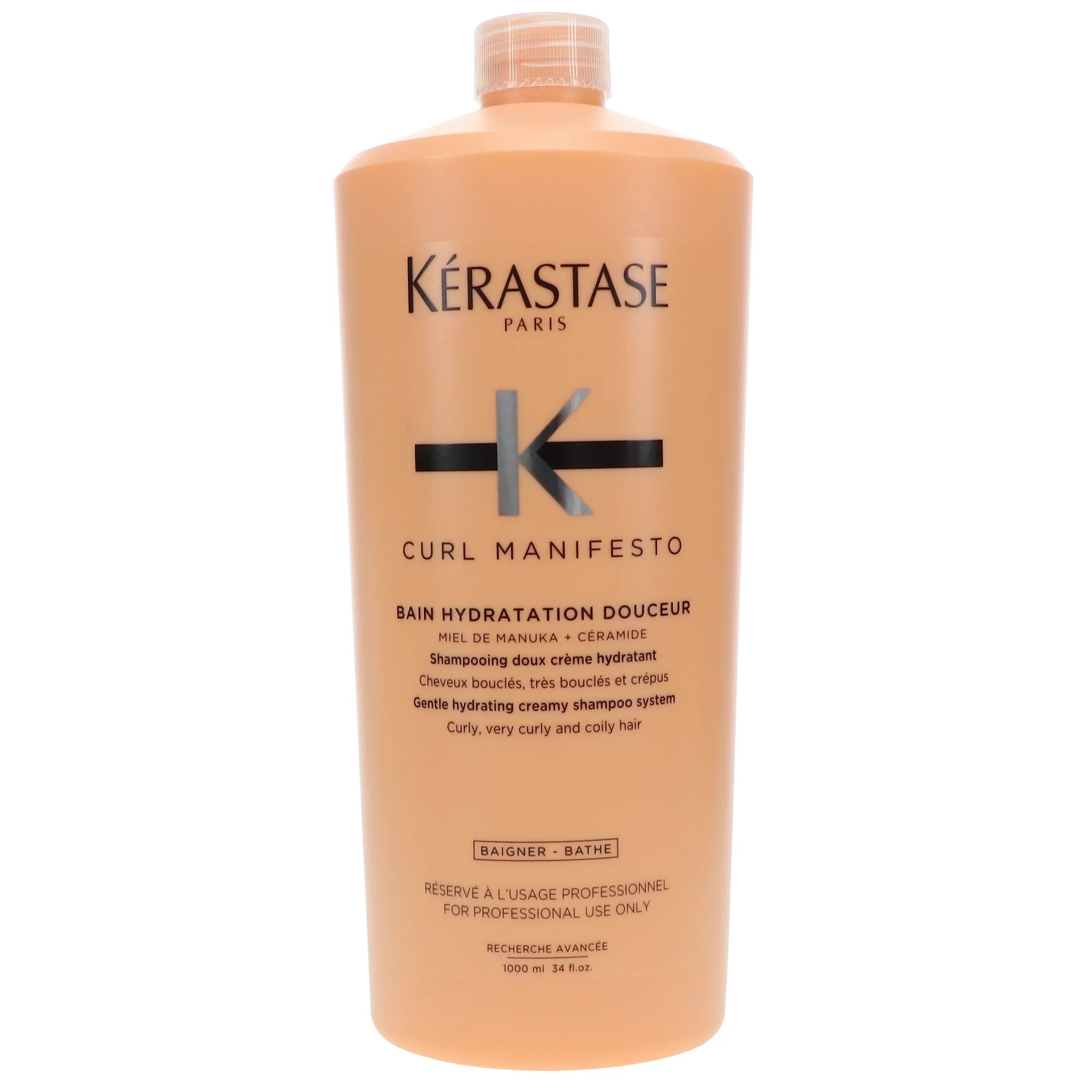 Kerastase Curl Manifesto Gentle Hydrating Creamy Shampoo, 34 oz for Curly Hair, SulfateFree