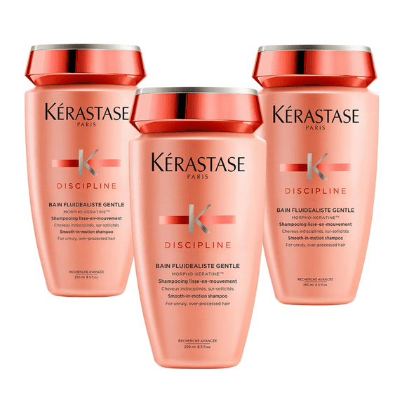 Kerastase Discipline Bain Fluid&eacute;aliste Sulfate Free Anti Frizz Shampoo 250ml 3 Pack