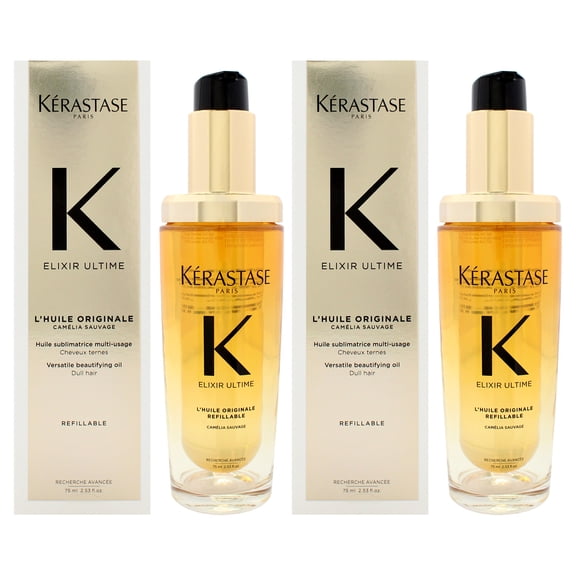 Kerastase Elixir K Ultime Versatile Beautifying Oil - Pack of 2 , 2.53 oz Oil (Refillable)