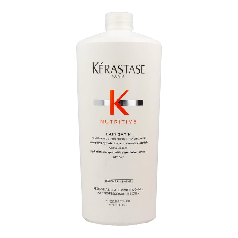 Kérastase NUTRITIVE BAIN SATIN 1000ml×4 Kerastase Nutritive Bain Satin Shampoo for Dry Hair, 34 oz