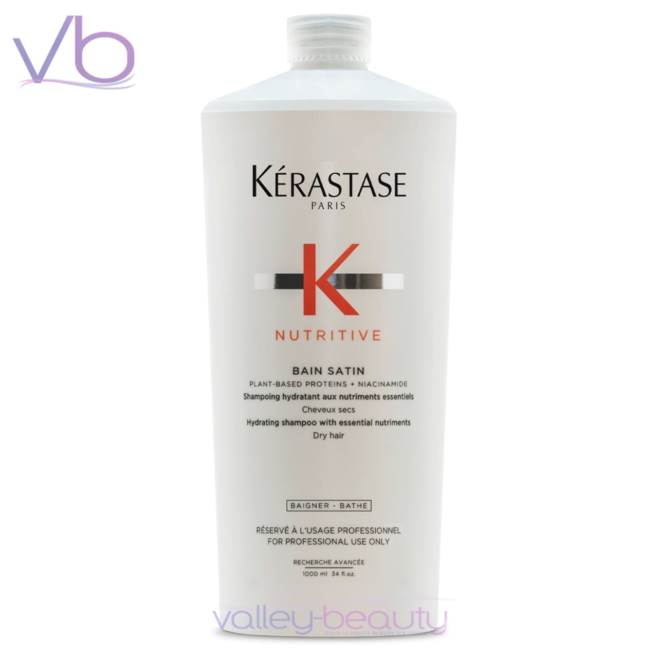 Kerastase Nutritive Bain Satin | Hydrating Shampoo with Essential Nutrients for Fine to Medium Dry Hair, 1000ml