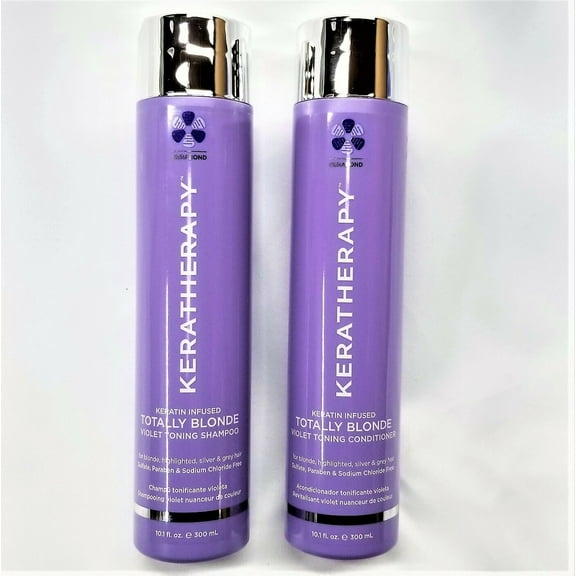 Keratherapy TOTALLY BLONDE Violet Toning SHAMPOO & CONDITIONER DUO 10oz EA