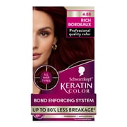 Schwarzkopf Keratin Hair Dye 4.8 Rich Bordeaux, Permanent Hair Color, 1 Use