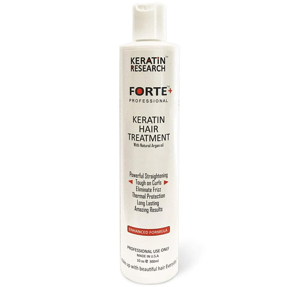 Keratin Forte Extra Strength Brazilian Keratin Hair Treatment Straightening Complex Blowout Treatment Professional Grade Natural Organic Results Argan Oil Keratina Brasilera Para Alisar el Pelo (10oz)