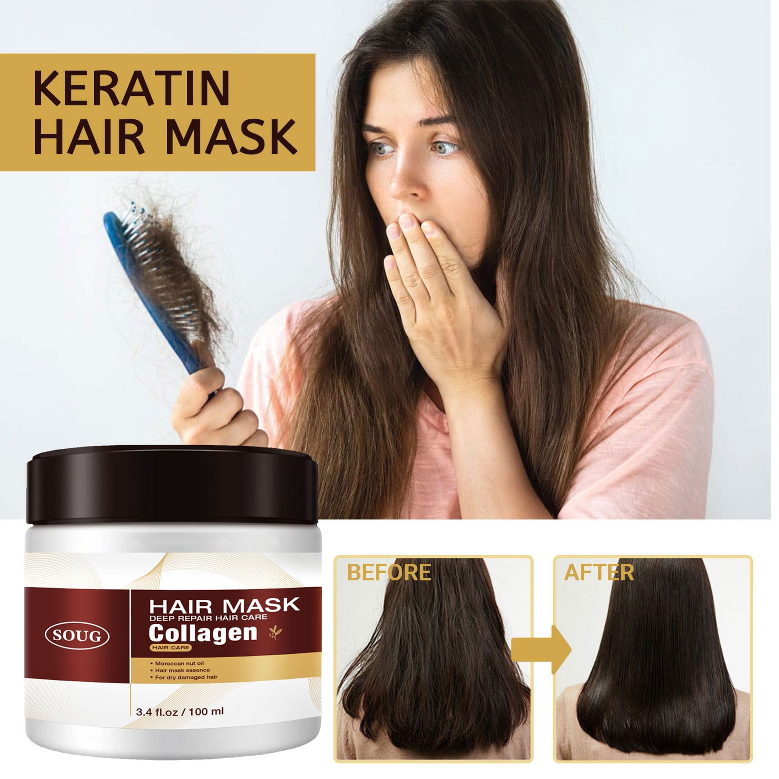 Keratin Hair Mask Can Repair Damaged Hair Increase The And Softness Of