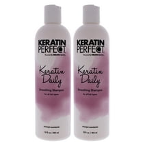 Keratin Perfect Daily Smoothing Shampoo - Fights Frizz, Gentle Cleansing - Prolongs Keratin Treatment - No Added Sulfates or Sodium Chloride - 12 oz (Pack of 2)