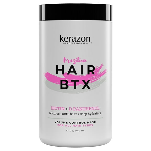 Kerazon Brazilian Hair BTX Smoothing Treatment Damage Repair Hair Mask Volume Control For All Hair Types 32oz