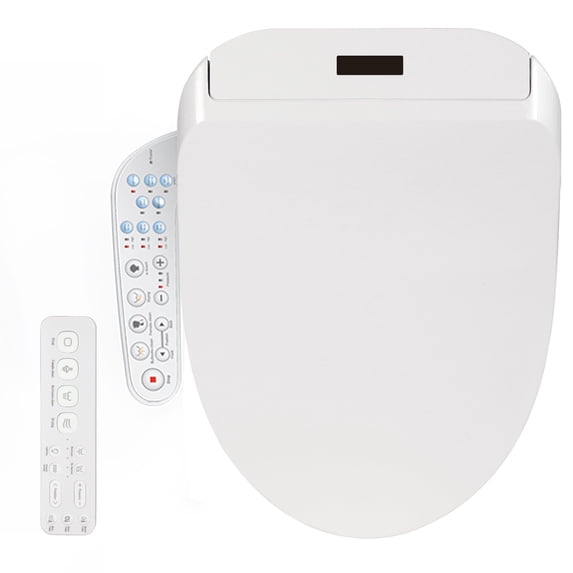 Kerde Smart Electronic Bidet Toilet Seat with Heated Seat and Dryer, Elongated White