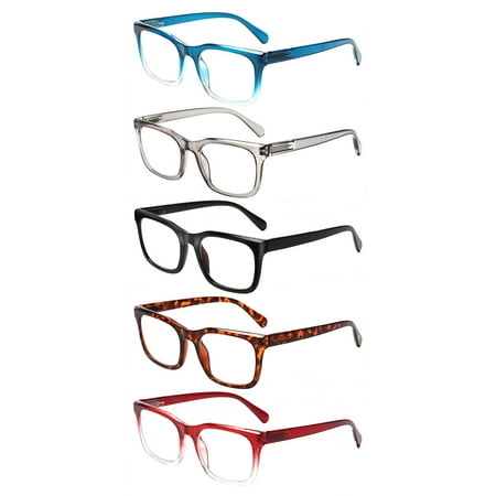 Kerecsen 5 Pack Reading Glasses for Men and Women Blue Light Blocking High Quality Reader