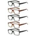 thumbnail image 1 of Kerecsen Men Reading Glasses Spring Hinge,5 Pack, Black Demi, 1 of 7