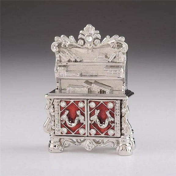 Keren Kopal CB1916 Vintage Vanity Table Enamel Painted Trinket Box with Austrian Crystals