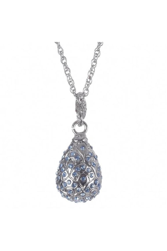 P729 Egg Pendant Necklace, Silver