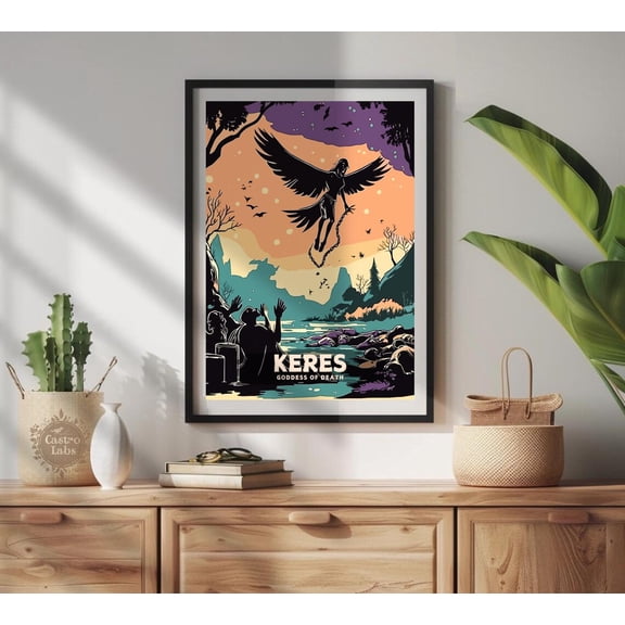 Keres Goddess Greek Mythology Wall Art Unframed Paper Print