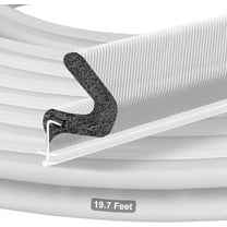 19.7 feet Most Durable Door Seal,Kerf Weather Stripping for Doors with Groove,Q Foam Weather Stripping Door Seal for Large Gap,Waterproof, Soundproof, Insulation, Easy to Install(White)