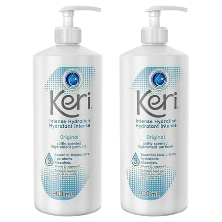 Keri Original Intense Hydration Lotion, Softly Scented, Pump,Daily Moisturizer 900 Ml / 30.4 Oz-2 Pack