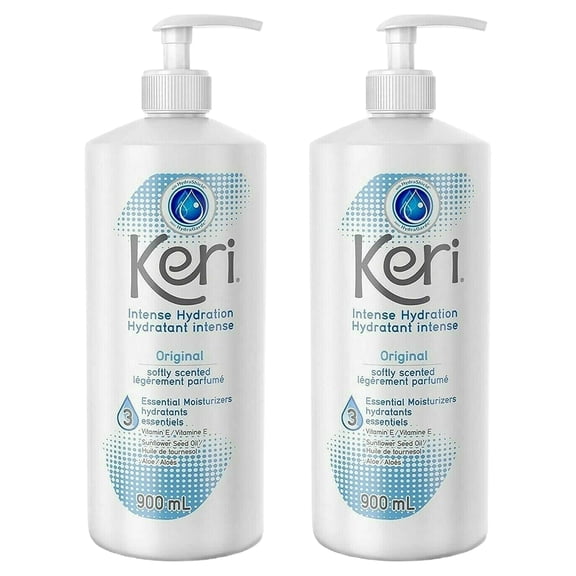 Keri Original Intense Hydration Lotion, Softly Scented, Pump,Daily Moisturizer 900 Ml / 30.4 Oz-2 Pack