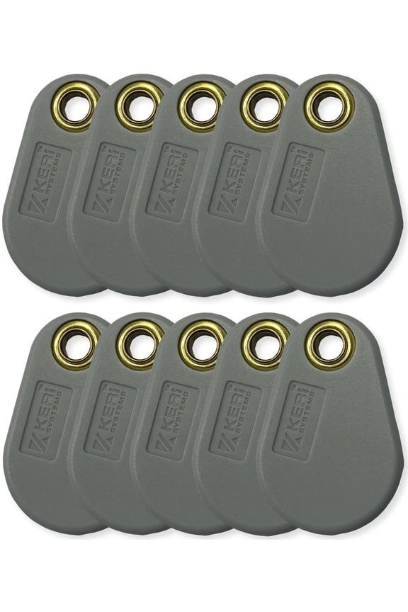 PKT-10X Proximity Key Fobs (Pack of 10), Compatible with PXL-250 PXL-500 Controllers, Durable Access Control Key Tag, Ergonomic Key Ring Tag, Operates at 125 kHz Frequency