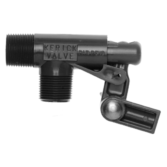 Kerick Valve PS75LS PVC Float Valve, Standard Mount, 16.5 gpm at 60 psi, 3/4" NPT Male CA1