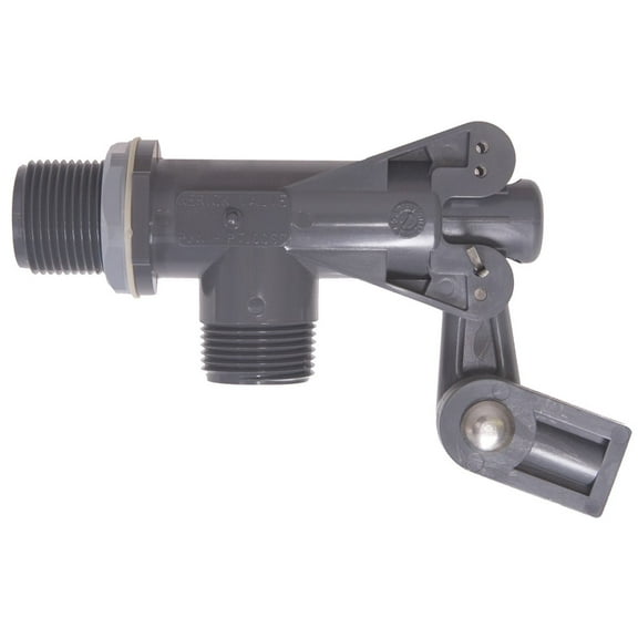 Kerick Valve PT100SS PVC Float Valve, Tank Mount, 60 gpm at 60 psi, 1" NPT Male