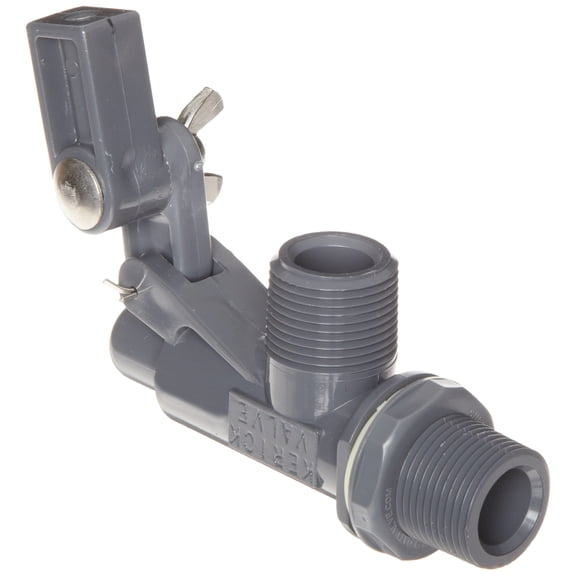 Kerick Valve PT75LS PVC Float Valve, Tank Mount, 16.5 gpm at 60 psi, 3/4" NPT Male CA1
