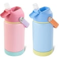 thumbnail image 1 of Kerilyn 12oz Kids Water Bottle, Stainless Steel Insulated Water Bottle For Kids, Toddler Cup With Straws Leak-proof, Kids Water Bottles For School Boys Girls, BPA Free, Blue, 1 of 10