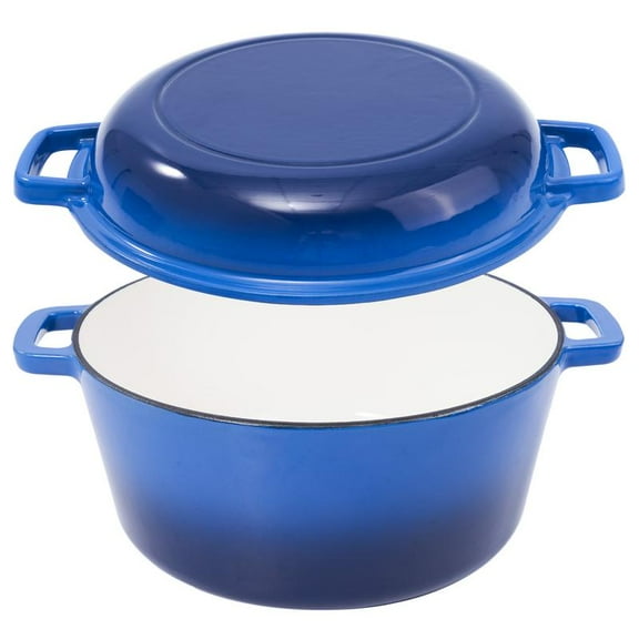 Kerilyn 2-in-1 Cast Iron Dutch Oven - Nonstick, Oven Safe to 500°F, Dual Handles, Works on All Stovetops, Easy Clean, Durable Enamel for Baking & Cooking