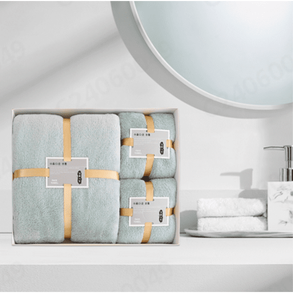 KerineCC Coral Velvet Gift Boxed Towel, Bath Towel Wedding Souvenir Company Annual Meeting Event Gift Women's Day Mother's Day Valentine's Day New Year Gifts - Green