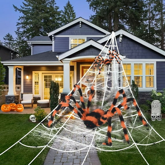 KerineCC Halloween Hairy Spider Outdoor Decorations, Scary Giant Spider Fake Large Spider Hairy Spider Props for Halloween Yard Decorations Party Outdoor and Outdoor Decor