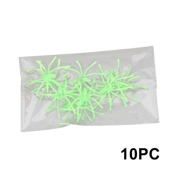 KerineCC Halloween Plastic Spiders with Cobwebs Small Fake Spiders Spooky Tiny Spider Web for Prank Props Halloween Indoor Outdoor Party Decorations - 10PCS