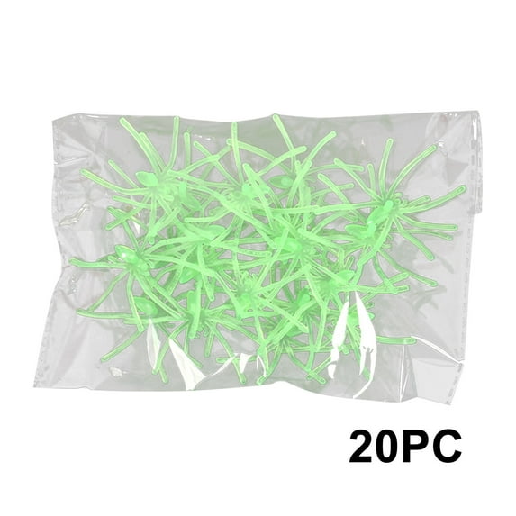 KerineCC Halloween Plastic Spiders with Cobwebs Small Fake Spiders Spooky Tiny Spider Web for Prank Props Halloween Indoor Outdoor Party Decorations - 20PCS