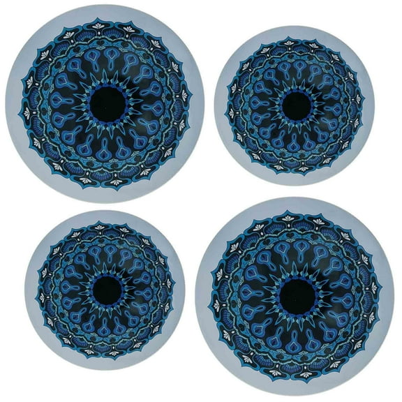 Kerixi Burner Covers for Electric Stove Blue Mandala