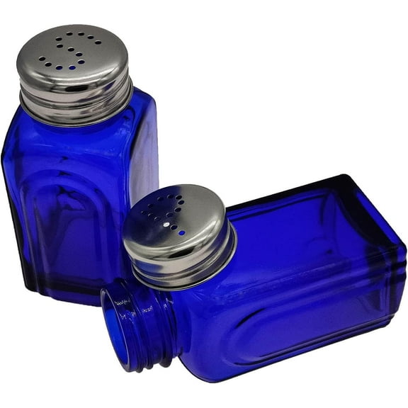 Kerixi Retro Glass Salt and Pepper Shakers Cobalt Blue