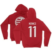 Kerkez 11 Jersey Style - Hungary Soccer Cup Fan Unisex Hooded Sweatshirt (Red, Small)