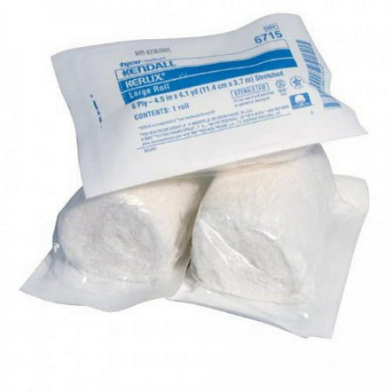 Kerlix Fluff Bandage Roll, 6-Ply, 4-1/2 x 4-1/10 Yard Roll, Sterile, 100 Count