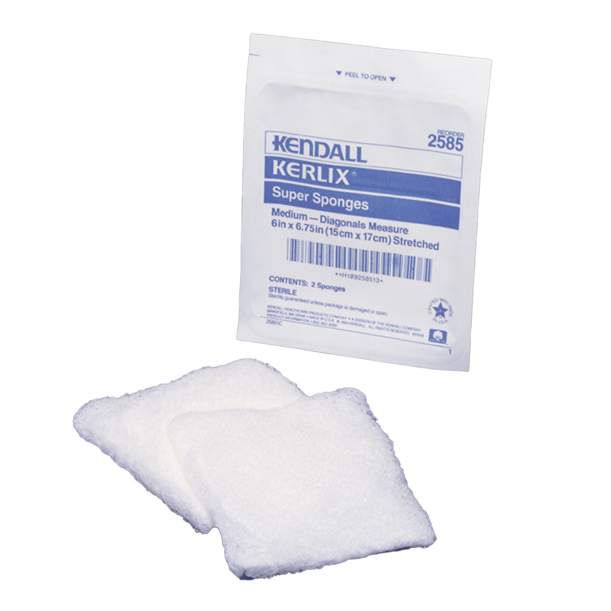 Kerlix Super Sponges, Sterile, 12-Ply USP Type VII Gauze Sponge, 6 in x 6 3/4 in, 2 per Pack, 240 Packs, 480 Total