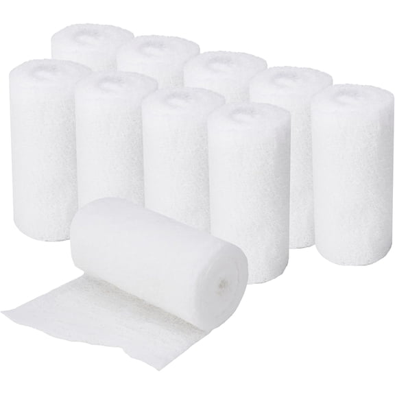 Kerlix Type Gauze Rolls - 4.5 x 4.1 Yards Rolls, 100% Cotton Wound Dressing Wraps, 6 Ply Weaved Bandage Gauzes, Highly Absorbent First Aid Gauzes, 10 Count