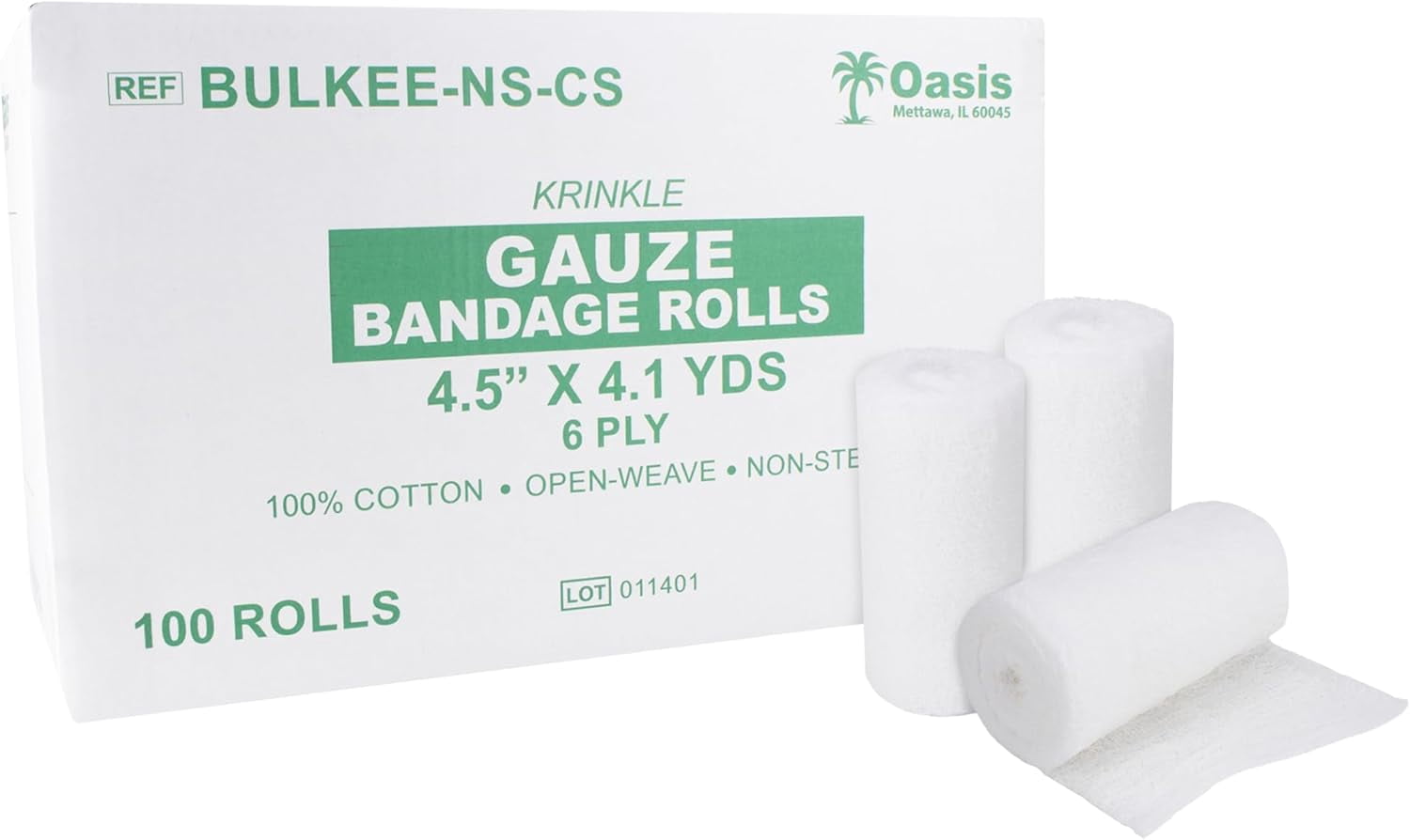 Kerlix Type Gauze Rolls - 4.5” x 4.1 Yards Rolls, 100% Cotton Wound Dressing Wraps, 6 Ply Weaved Bandage Gauzes, Highly Absorbent First Aid Gauzes, 100 Count