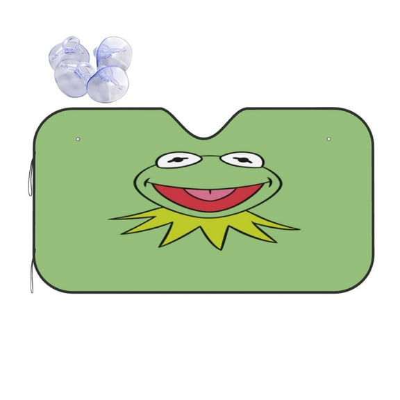 Ker-mit The Fro Car Windshield Sunshade Front Window Sun Shades Folding Block Uv Rays Visor Protector Sun Shield Gifts for Sedan Truck Suv Auto Accessories