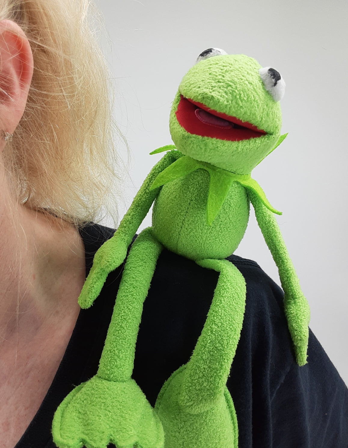 Kermit Frog Inspired Green Frog Plush Magnetic Shoulder Pal