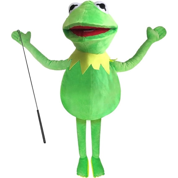Kermit Frog Puppet, The Muppet Show, Soft Hand Frog Stuffed Plush Toy with Puppets Control Rod,Christmas Birthday Gift Ideas for Boys and Girls- 24 Inches