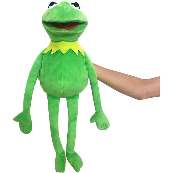 Kermit Frog Puppet, The Muppet Show, Soft Hand Frog Stuffed Plush Toy with 50 Pcs Kermit Frog Stickers, 28 Inches
