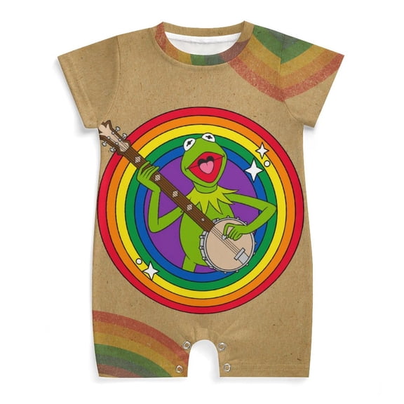 Ker-mit The Fro Newborn Baby Romper Clothing Infant Summer Baby Climbing Clothes Outfit for Boys Girls