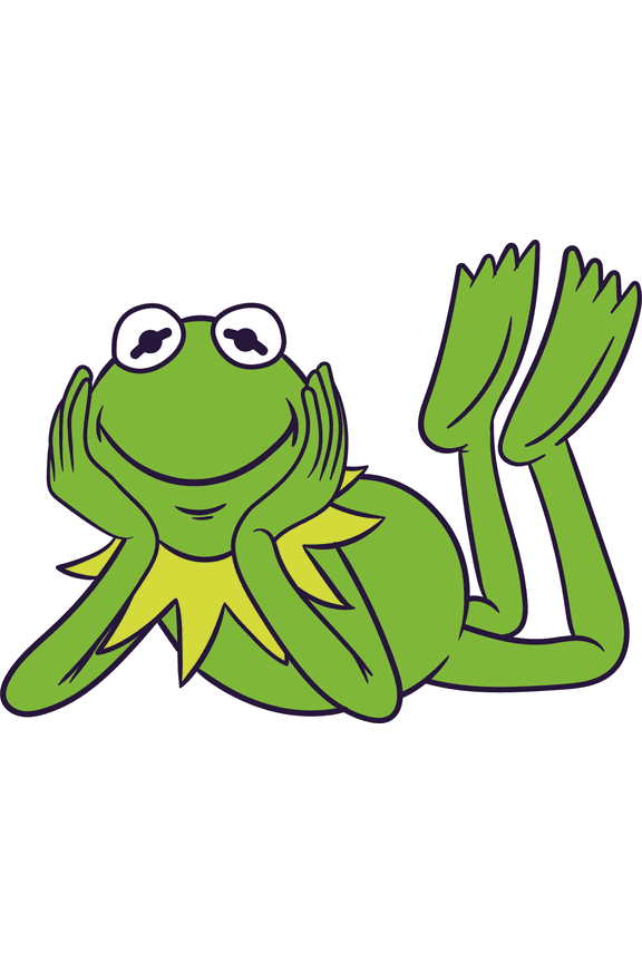 Kermit The Frog Vinyl Decal Kids Bedroom Nursery Art Green Frog Muppet Character Removable Wall Decoration | 20" x 28" Living Room Home Sesame Street Decor Design Vinyl Adhesive Wall Sticker