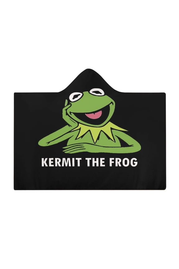 Kermit The Frog Wearable Fleece Blanket Hoodie Cloak Hooded Blanket 40"x50"